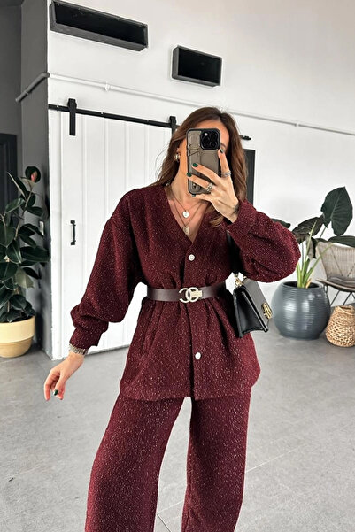 msendam High Waist V-Neck Kimono with Pockets Wide Leg Pants Trend Set - Belt Included