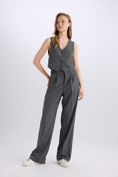DeFacto Regular Fit Blazer Vest Crop Basic Flat Button Z8526Az24Au