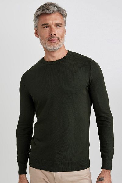 DeFacto Regular Fit Crew Neck Basic Plain Knitwear Sweater A5268Ax23Au