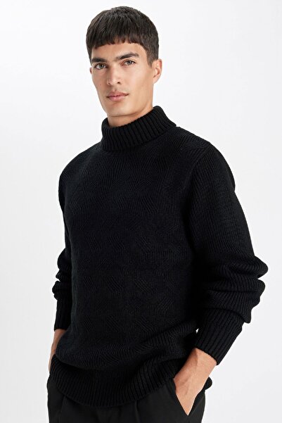 DeFacto Standard Fit Normal Cut Half Turtleneck Basic Plain Knitwear Pullover A9517ax24wn