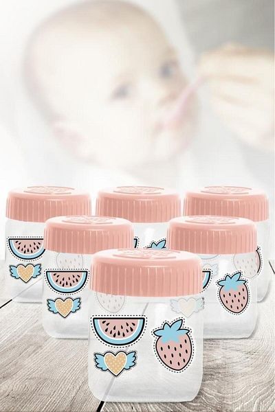 Herevin Six Pack Patterned Baby Food Jar 200 Ml