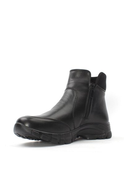 Celal Gültekin Kadın Siyah Çift Fermuarlı Deri Bot