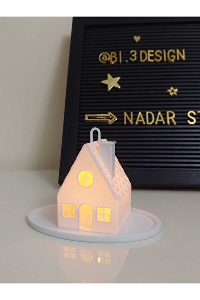 NadarStudio Kış Evi Tealight Mumluk / Tealight Ve Tabanlık Hediyeli