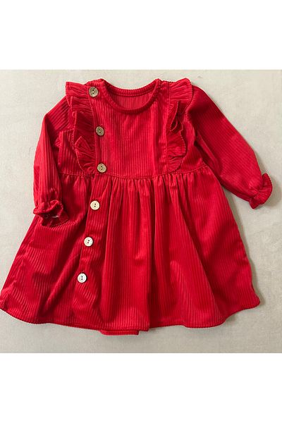 SANTRALBEBE Girl's Velvet Dress