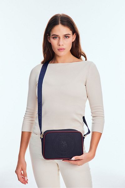U.S. Polo Assn. Geantă Messenger de damă Bleumarin-Roșu Claret - Us24733