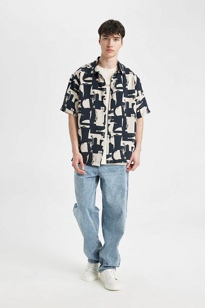 DeFacto Relax Fit Polo λαιμόκοψη κοντομάνικο πουκάμισο C8772ax24sm