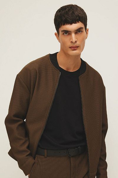 DeFacto College Collar Relax Fit Bomber Jacket - Lined and Zippered, Seasonal, Lightweight Jacket B2272Ax23Au