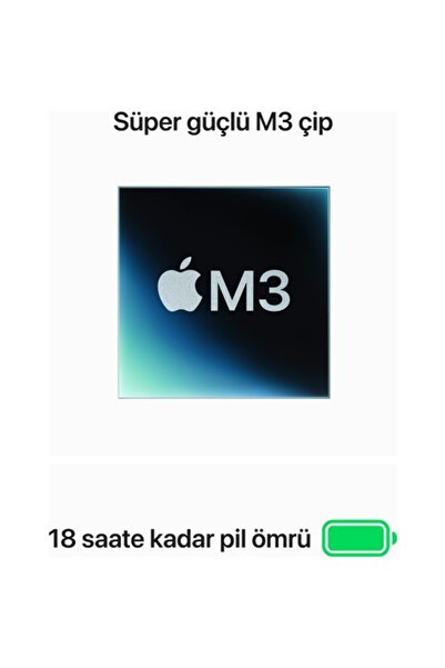 Apple Macbook Air M3 Çip 8gb 256gb Ssd Macos 15" Taşınabilir Bilgisayar Gece Yarısı Mryu3tu/a