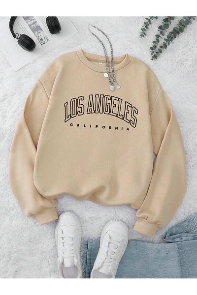 EVIus Φούτερ Los Angeles με στάμπα με λαιμόκοψη 3 κλωστών unisex