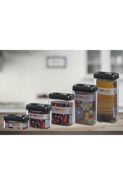 Herevin Five Size Chrome Lid Storage Container