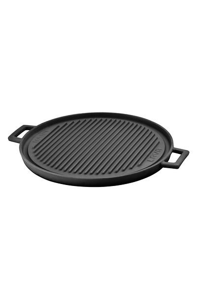 Lava Cast Round Double Direction Grill Pan Diameter (Ø)34Cm. Cast Iron Solid Double Handle Diameter (Ø) 34cm.