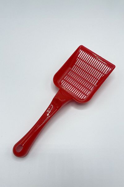 GOBYPET Red Plastic Cat Litter Shovel - Spaced, Cleaning and Screening Shovel