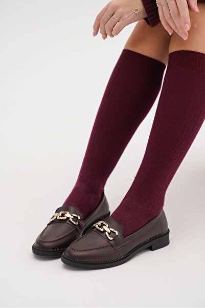 Diardi Kadın Kahverengi Kısa Topuklu Günlük Kullanım Ayakkabı