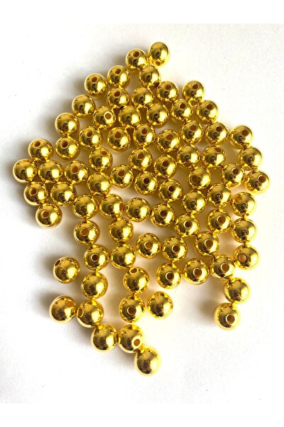 312 KONSEPT 50 τεμάχια πλαστικές χάντρες χρυσού χρώματος 8 χιλιοστών Η διάμετρος της τρύπας είναι μικρή (3 χιλιοστά)