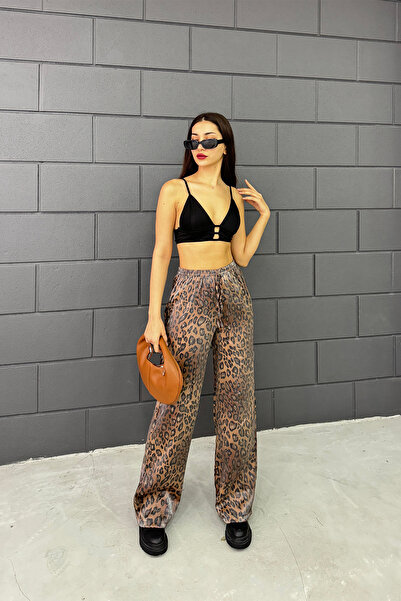 Sun Victoria Kadın Leopar Desenli Pantolon