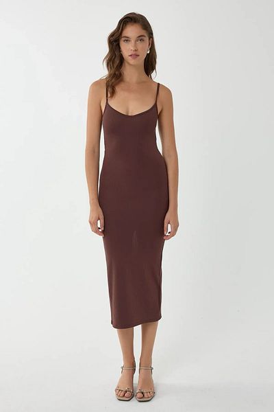 Hiccup Φόρεμα Bodycon Midi με λεπτό λουράκι V λαιμόκοψη
