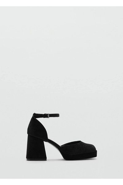 Mango Teen Velvet Heeled Shoes
