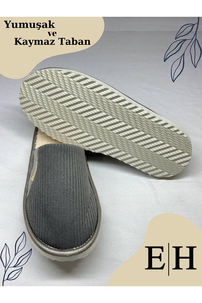 EUROLUXE Unisex Velvet Leather Detailed Eva Sole Comfortable Lightweight Indoor Slippers