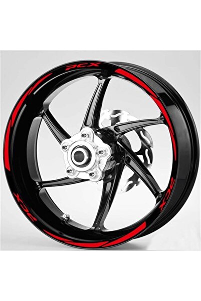 Redline Grafik Kırmızı Pcx Yazılı 3 Parçalı Reflektif Kırmızı Jant Şeridi