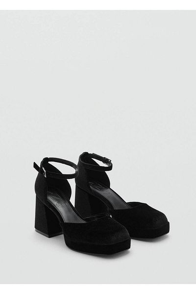 Mango Teen Velvet Heeled Shoes