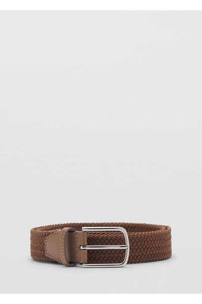 MANGO Man Elastic Belt with Mesh Pattern