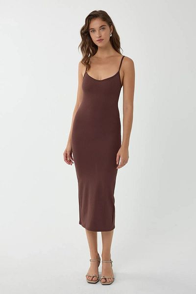 Hiccup Φόρεμα Bodycon Midi με λεπτό λουράκι V λαιμόκοψη
