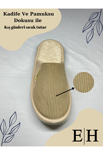 EUROLUXE Unisex Velvet Leather Detailed Eva Sole Comfortable Lightweight Indoor Slippers