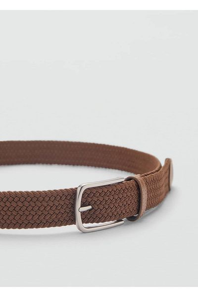 MANGO Man Elastic Belt with Mesh Pattern