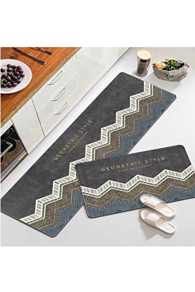 ALMUFARREJ طقم مطبخ مانع للانزلاق مكون من قطعتين 80×50 سم و120×50 سم