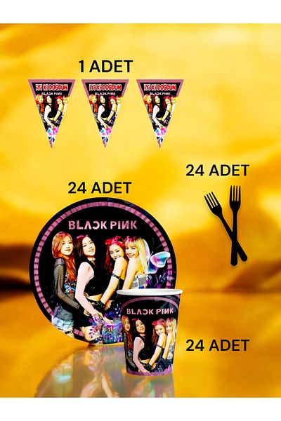 VibeHome Black Pink Themed S Pack for 24 - Birthday Party and Fun Events