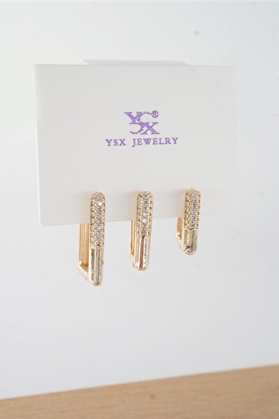 By Zeyna Aksesuar أقراط نسائية من سلسلة Vip مضادة للحساسية من حجر الزركون مكو...