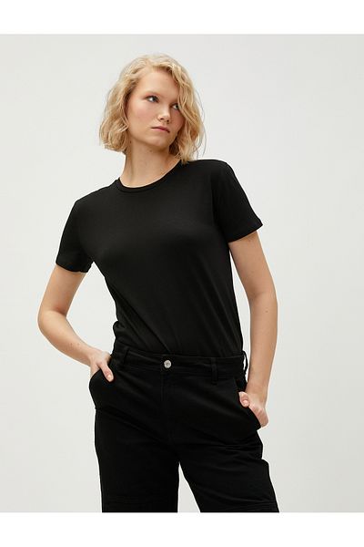 Koton Tricou de bază cu mânecă scurtă și cu gâtul rotund