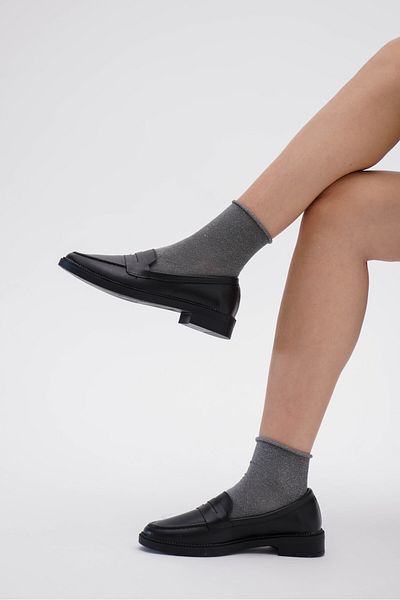 Diardi Black Short Heeled Women's Loafer - Casual Shoes