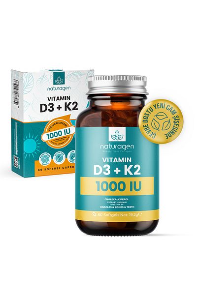 Naturagen Vitamin D3 + K2 1000 IU 60 Capsules