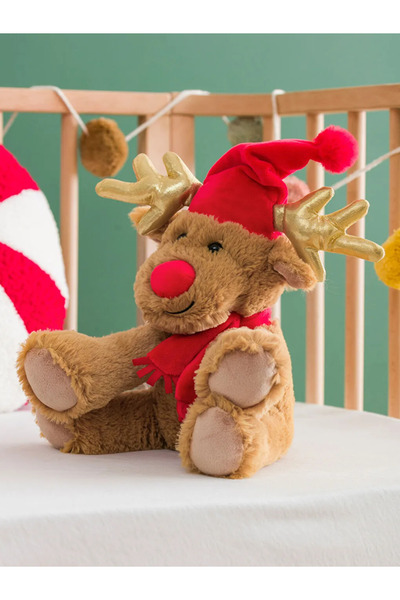 LC Waikiki LCW HOME Kahverengi Geyik Figürlü Dolgulu Pelüş Bebek Kırlent 43 Cm