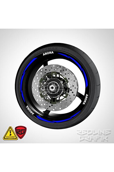 Redline Grafik Arora Yazılı Mavi Jant Şeridi Redlinegrafik