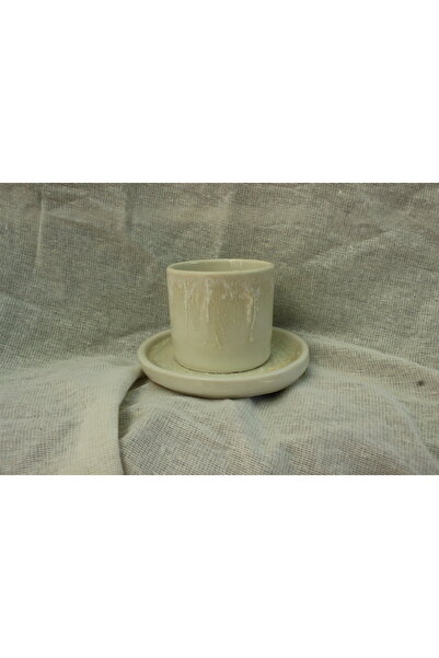 Seramik El Yapımı Modern Stoneware Beyaz Fincan Seti