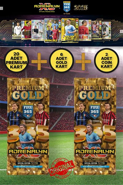TOYFEST 2 Pack Panini Adrenalyn Fifa 365 - 2025 Premium Gold Card - Special Football Player Cards
