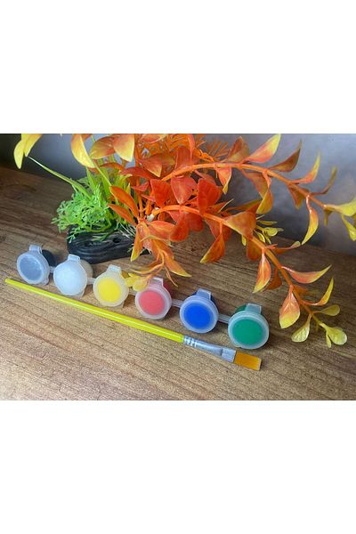 evimatolye 6 Colors 3ml Acrylic Paint and Brush Paint and Brush Set for Painting Canvas