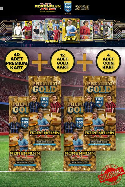 TOYFEST 4 Pack Panini Adrenalyn Fifa 365 - 2025 Premium Gold Card - Special Football Player Cards