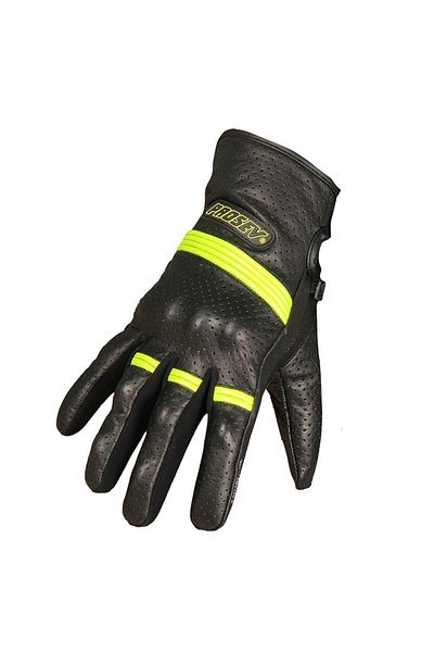 Prosev Protective Leather Motorcycle Gloves (Yellow-Black)