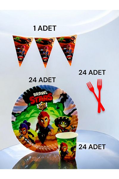 VibeHome Brawlstars Themed S Pack for 24 - Birthday Party and Fun Events