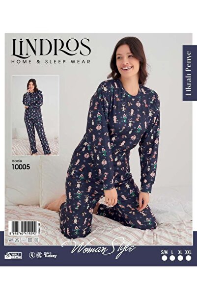 aryam butik Γυναικείο σετ πιτζάμες με σχέδιο Penguin Crew Neck