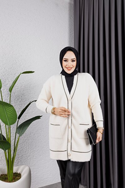 PİNK FLY Angora Women - Buttoned Design