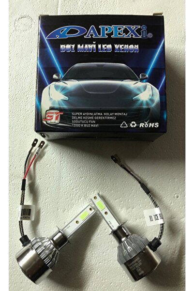 APEXİ Apexi H1 Buz Mavi Led Xenon Far Ampulü Led Zenon Yeni Nesil Şimşek Etkili