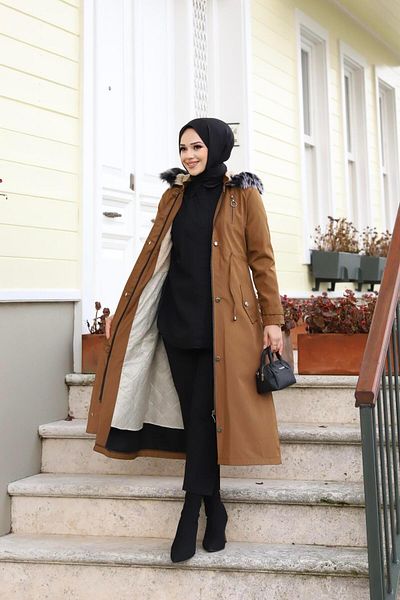 Herita Çift Fermuar Detaylı Tesettür Elbise