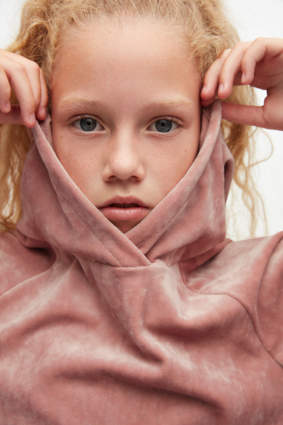 LOVETTI Dark Powder Girl's Velvet Bottom Top Set