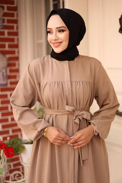 Herita Buruşuk Detaylı Abaya