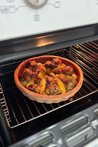 AdenArtpottery Glazed Soil Hot Pot-Cooking Pan-Burglass-Oven Tray 30 cm 2-3 People