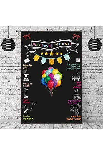 Parti Dükkanım Ortaokul Mezuniyet Hatıra Afişi 100*150 Cm